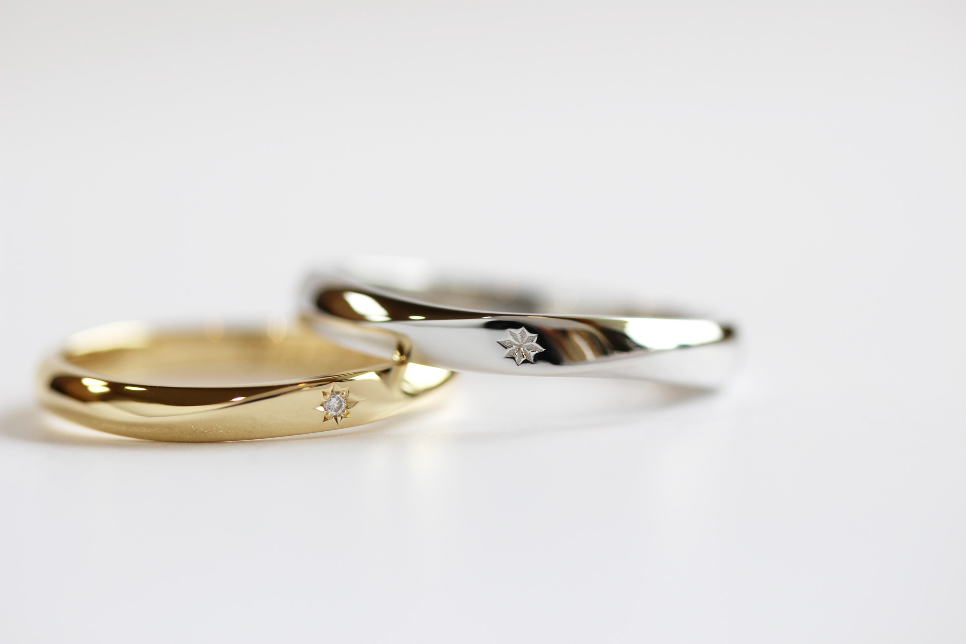 星のきらめきマリッジリング【お客様オーダーメイド結婚指輪】